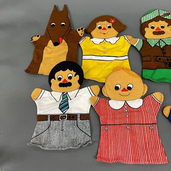 Vintage Little Red Riding Hood Grandma Wolf Hand Puppets Lot of 7 - Picture 2 of 6